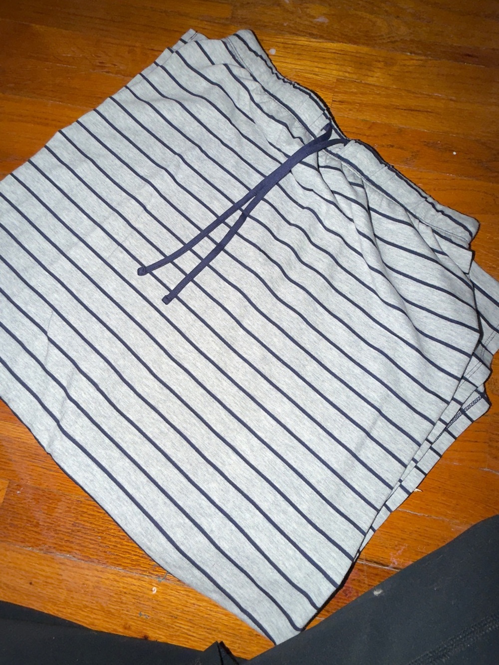 GAP Gray and Navy Stripe Maxi Skirt with Drawstring